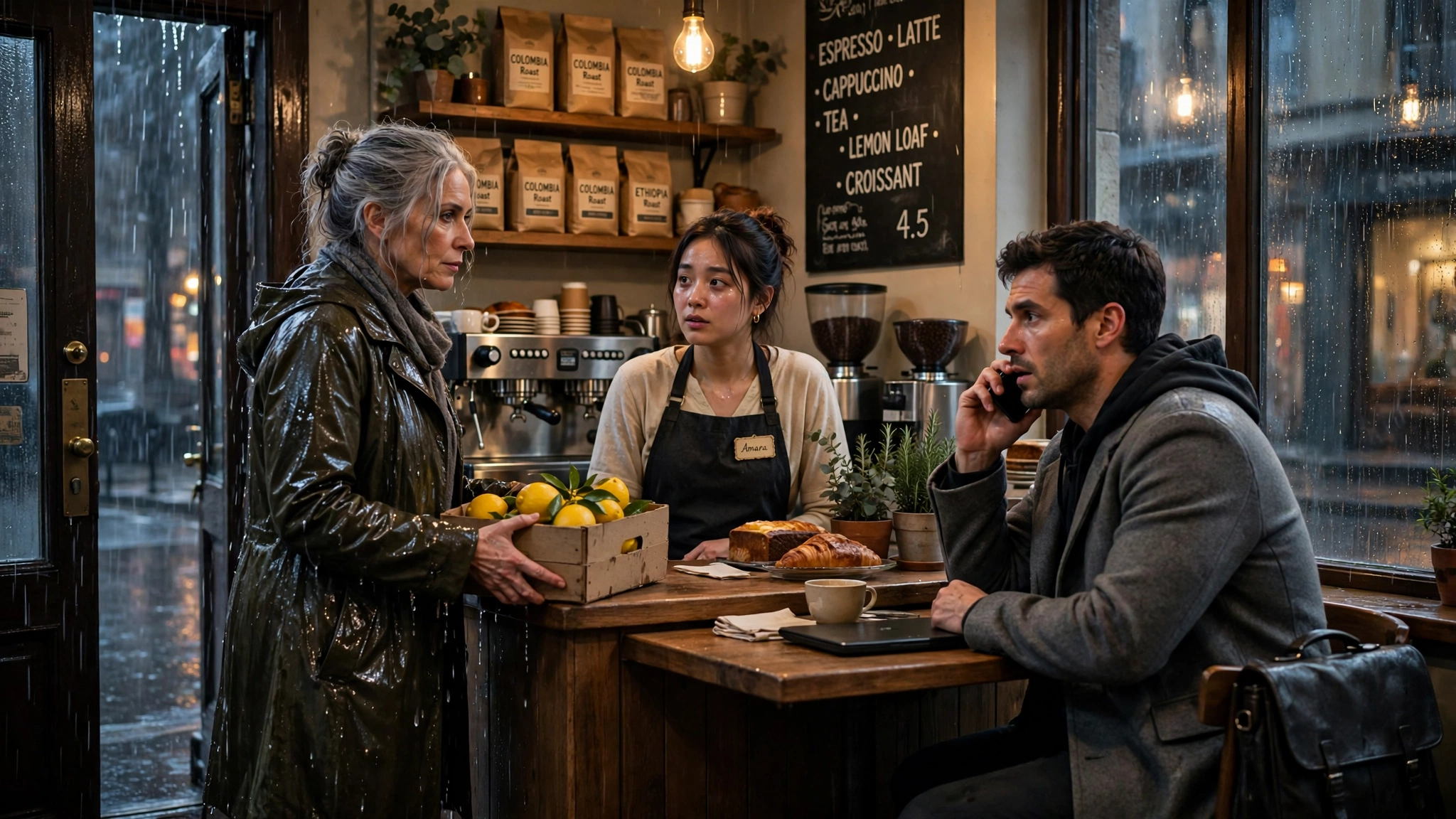 The customer who refused to buy anything mocked the barista — until the owner walked in from the rain